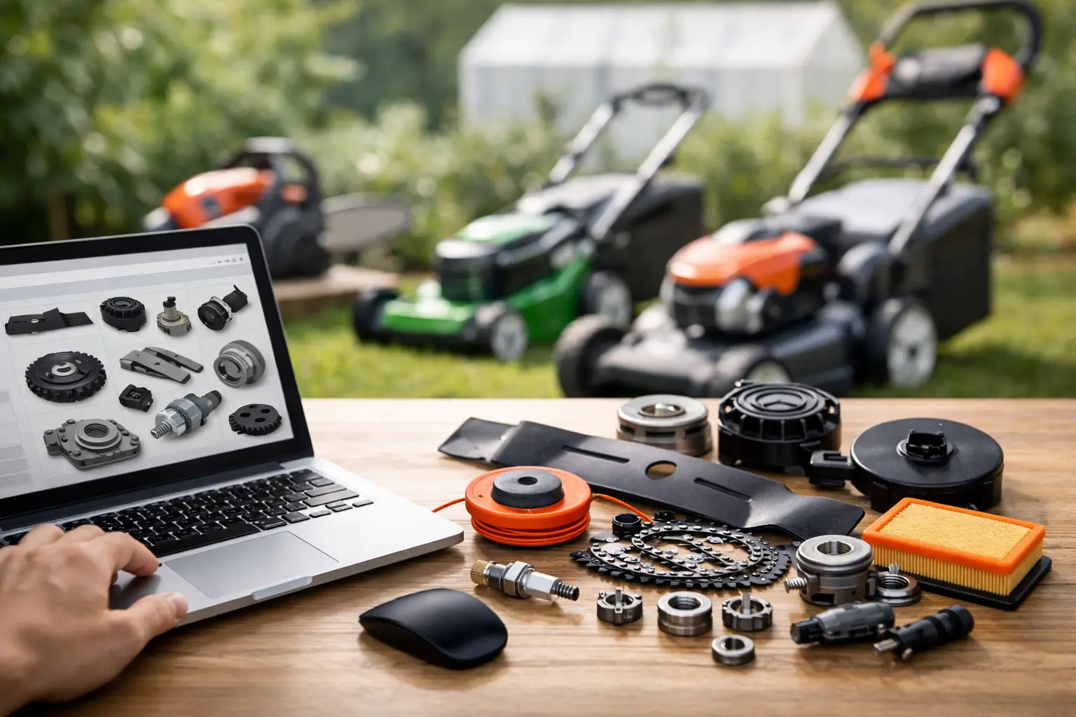 Tuinmachine onderdelen webshop kiezen