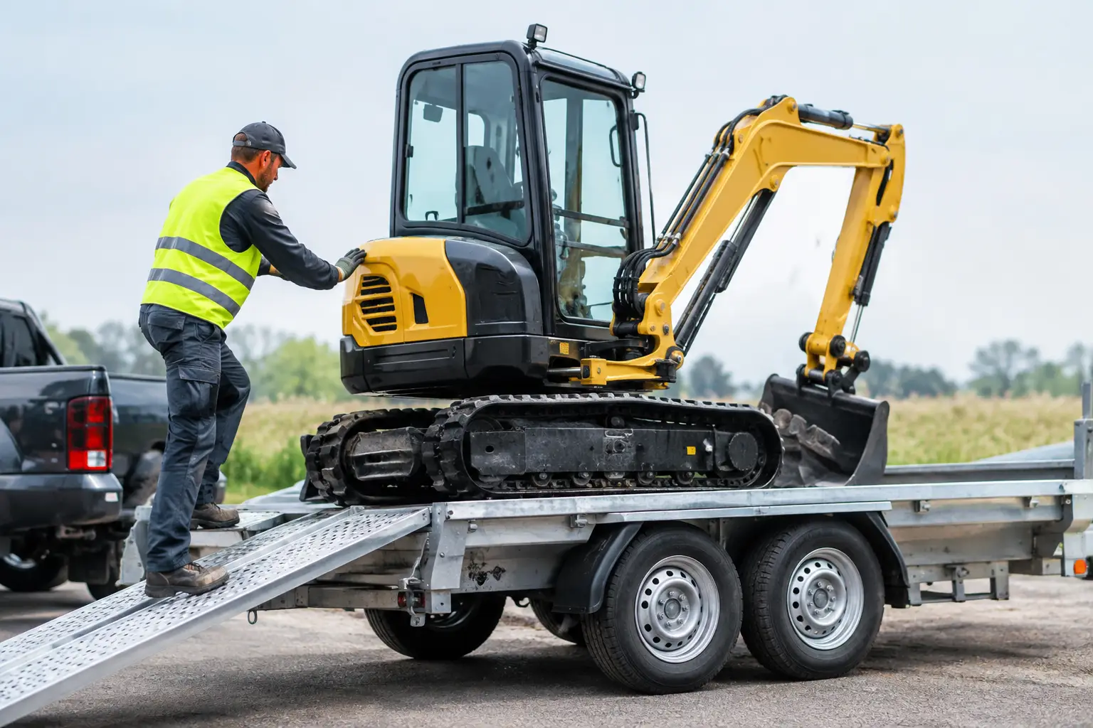 Machine veilig op aanhanger laden zonder risico