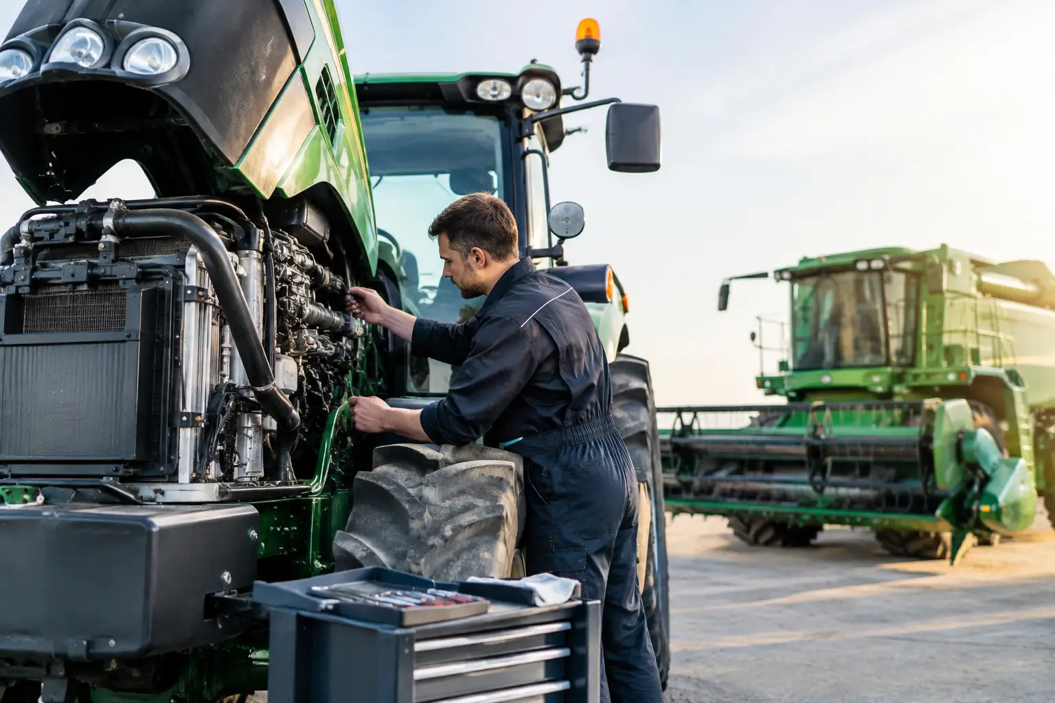 Servicepartner landbouwmachines die stilstand beperkt